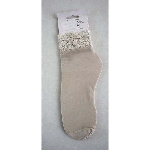 Nine West P45231 016 Women's Shoe Sz 6-10.5 Beige Nylon Blend Stocking Socks - Picture 2 of 2